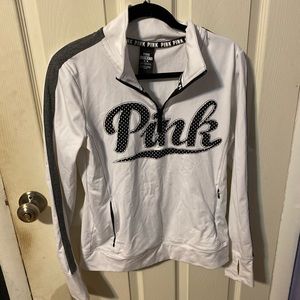 Pink, White quarter zip size medium